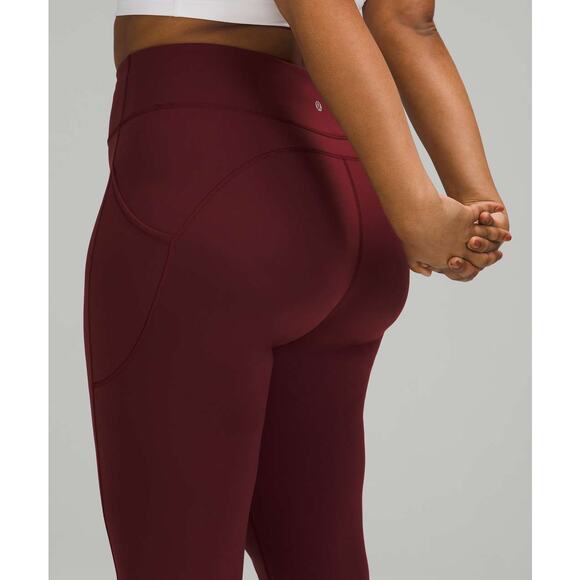 Lululemon Invigorate High-Rise Tight 25" Size 10 Red Merlot - Picture 3 of 9